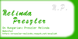 melinda preszler business card